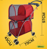 2 Tier 4 wheel comfortable pet pram Pet stroller - DDhouse Singapore Online Pet Supplies and Pet Products - 4