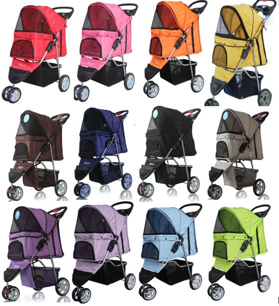 Classic 3-Wheel Pet Pram Foldable Washable Light Weight Pet Stollers