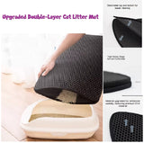 Double-layer waterproof cat litter trapping mat with enhanced litter containment features