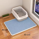 Waterproof / Non-Slip /Double Layer Cat Litter Mat, Cat Sand Pad Double Layer Honeycomb Litter Trapping