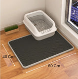 Waterproof / Non-Slip /Double Layer Cat Litter Mat, Cat Sand Pad Double Layer Honeycomb Litter Trapping