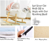 A cozy cat bed with a contemporary design, showcasing a plush cushion and elegant rocking frame