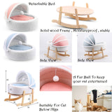 A cozy cat bed with a contemporary design, showcasing a plush cushion and elegant rocking frame