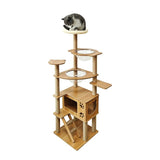 160cm Furniture Wooden Multi-Level Cat Tower with Clear Space Pods