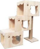 Solid Wood Triple Step Hide & Climb FurSteps Hideaway