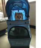 Polka Dot Blue 3 wheel Pet Pram Pet Stroller - DDhouse Singapore Online Pet Supplies and Pet Products - 5