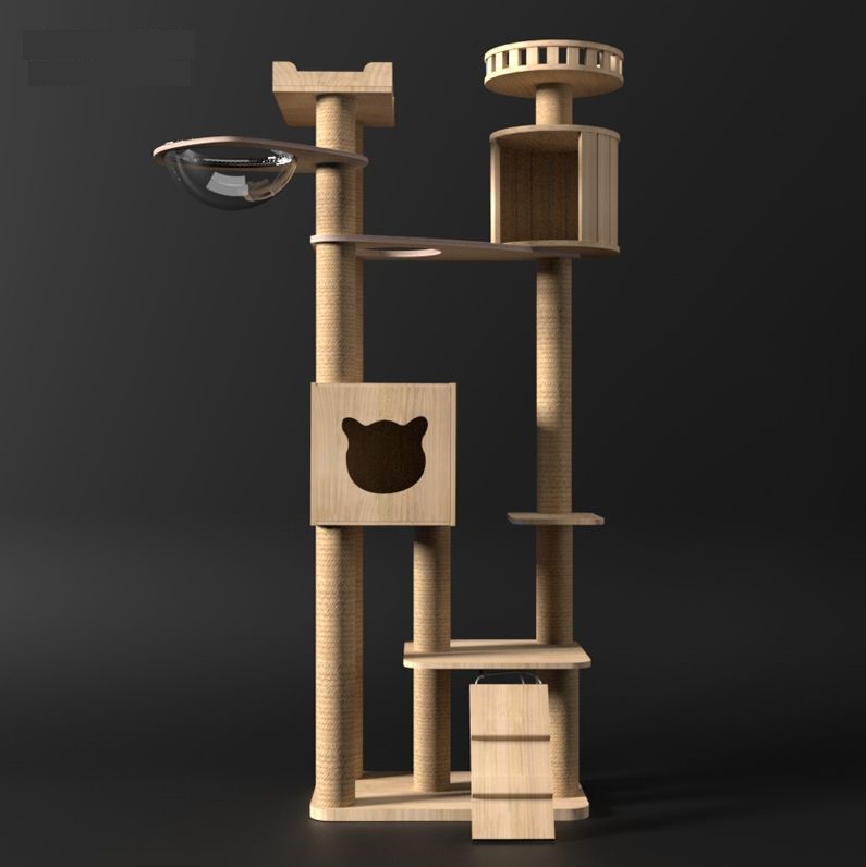 Imaginative Astro Wonder Cat Condo Solid Wood PVC Pole