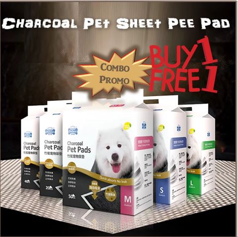 [Bundle Promo]Charcoal carbon Bomboo Pee Pad (2 Packs)