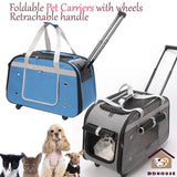 Portable Pet Trolley Case Detachable Universal Wheel Breathable Foldable Large Capacity Pet Puppy Travel Bag Folding singapore local in stock fast delivery