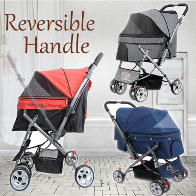 Dual Side Reversible Handle Large Pet Pram Pet Strollers