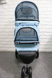 Pale Blue Polka Dot 3 wheeler Pet Stroller