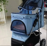 Polka Dot Blue 3 wheel Pet Pram Pet Stroller - DDhouse Singapore Online Pet Supplies and Pet Products - 6