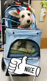 Polka Dot Blue 3 wheel Pet Pram Pet Stroller - DDhouse Singapore Online Pet Supplies and Pet Products - 7