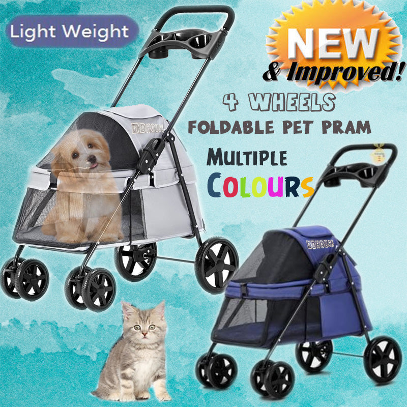 dog stroller singapore Light Weight Pet Stroller Cat Pram Dog Cart Travel Carrier Foldable Pushchair 4-Wheel Singapore