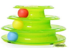 Greenish Colored Multi Tier Tower Of Track Toy For Cat