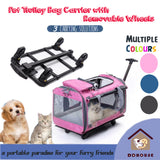 Pet Dog Cat Portable Travel Carrier Pet Trolley with wheels Sling Bag pet Carrier for dog and cats singapore 