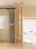floor-to-ceiling with capsule cat tower wooden cat trees no drilling 