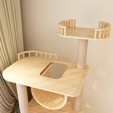 Deluxe Tree House Cat Condo in Premium Solid Pine Wood PVC pole